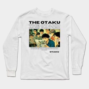 The Otaku, Pop Culture, Anime lovers, slang, Black text Long Sleeve T-Shirt